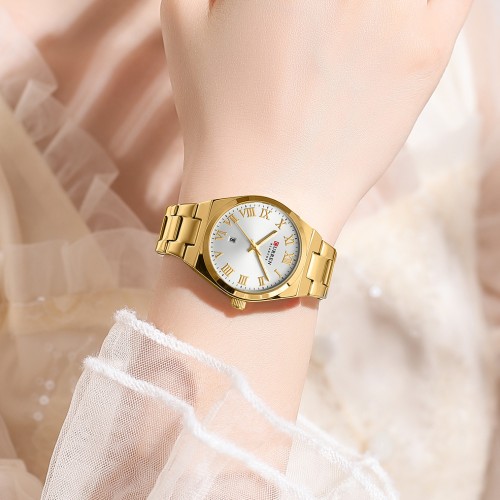 Curren 9095 CH For Women –  gold white