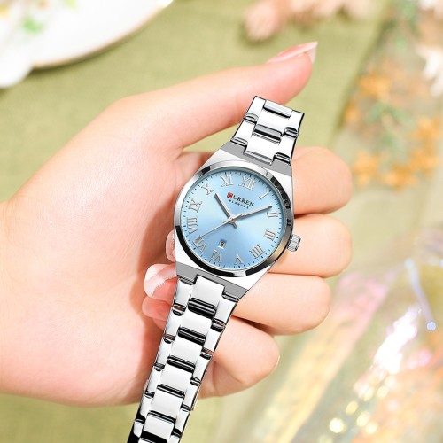 Curren 9095 CH For Women – silver blue